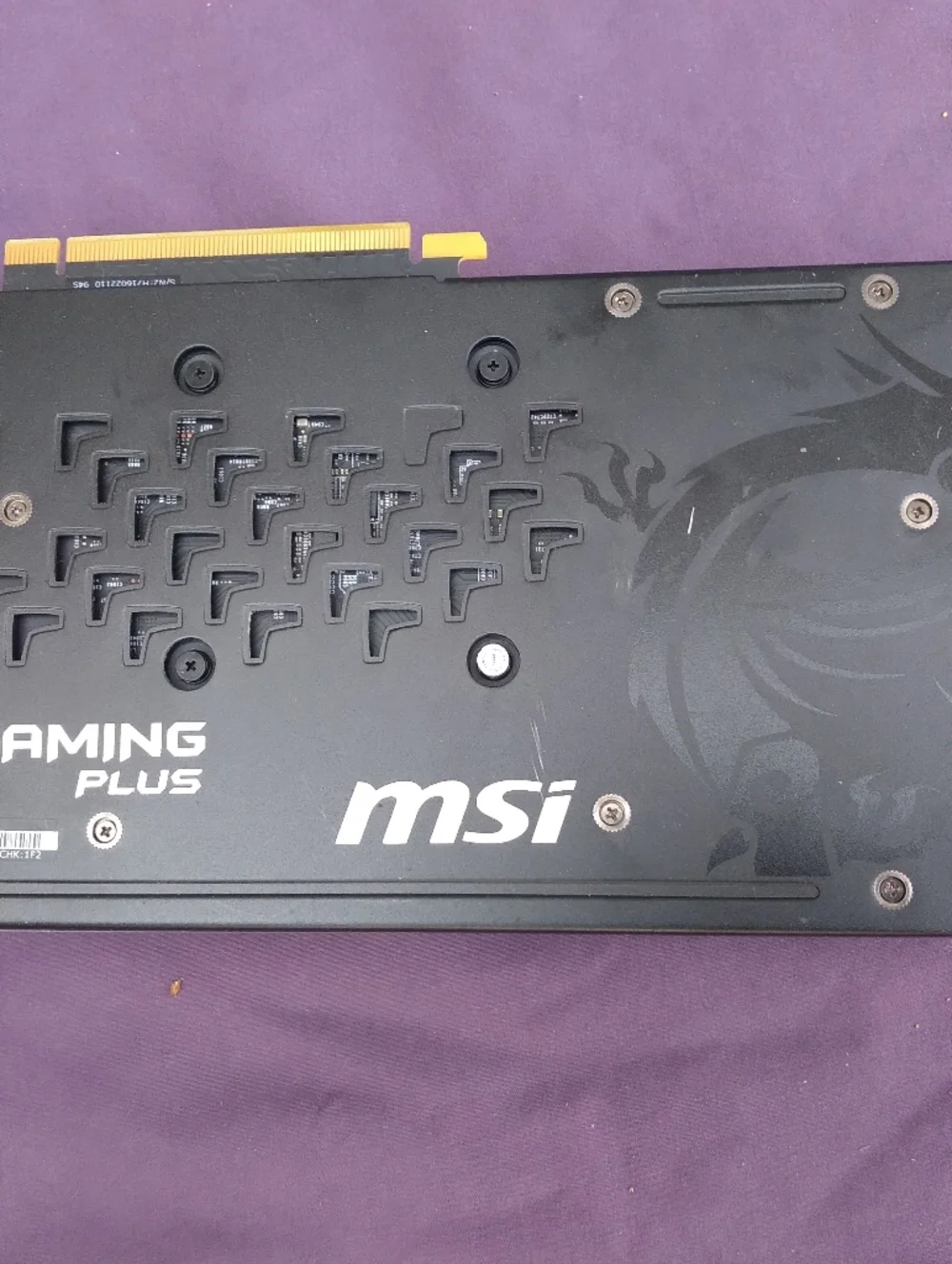 MSI Gaming Plus Black Dragon Backplate for Graphics Card